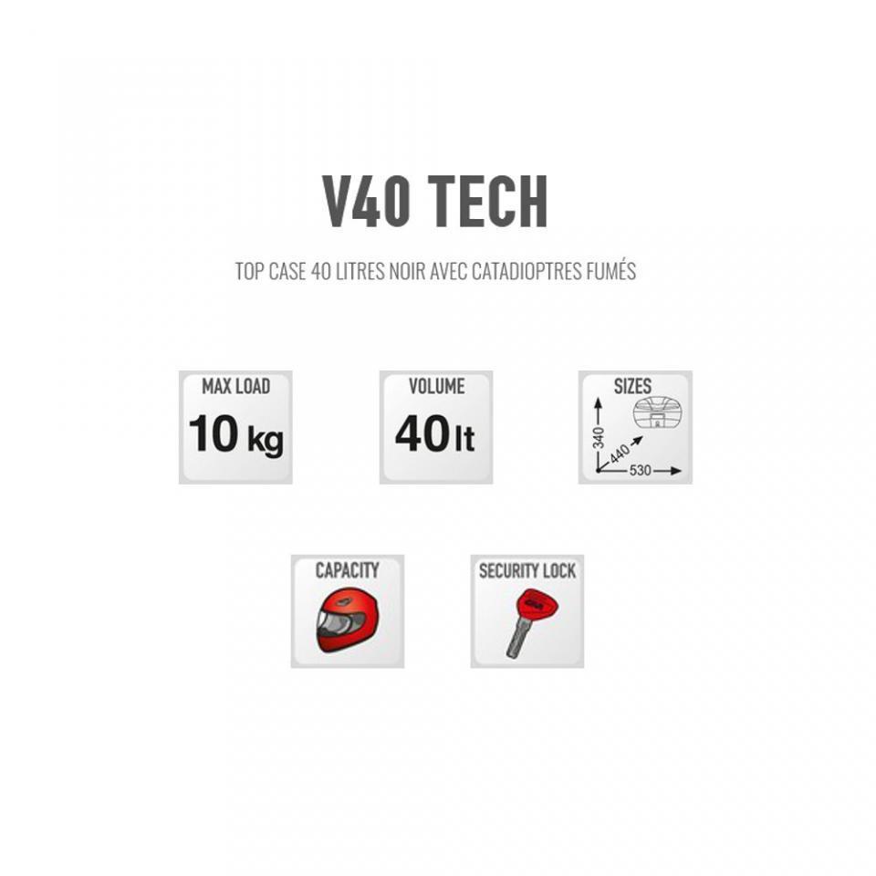 Top case GIVI pour Bateau Givi V40NT Monokey catadioptre fumé Neuf