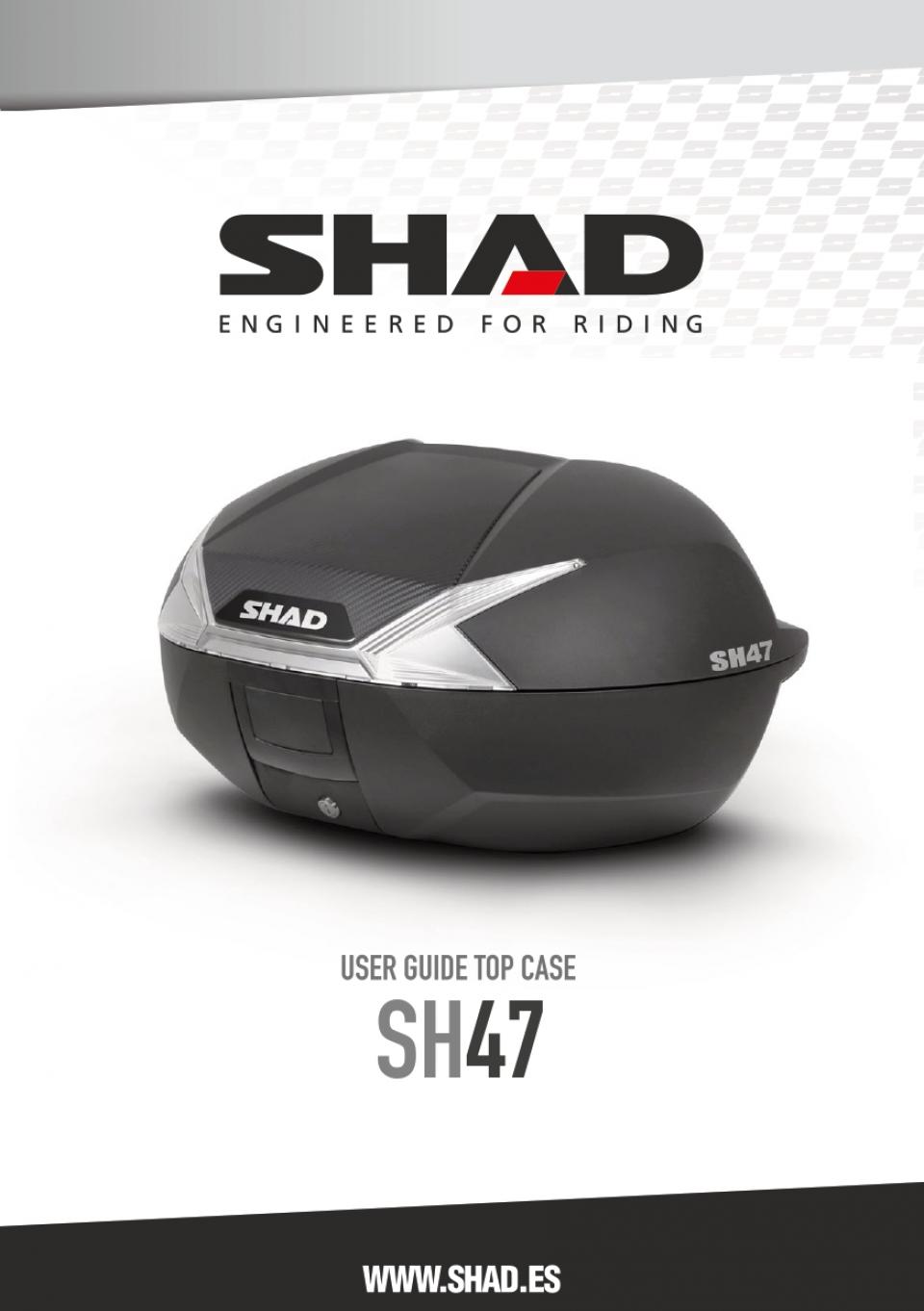 Top case 47L Carbone Noir/Blanc Shad SH47 pour moto Honda Cb 650 R Après 2019