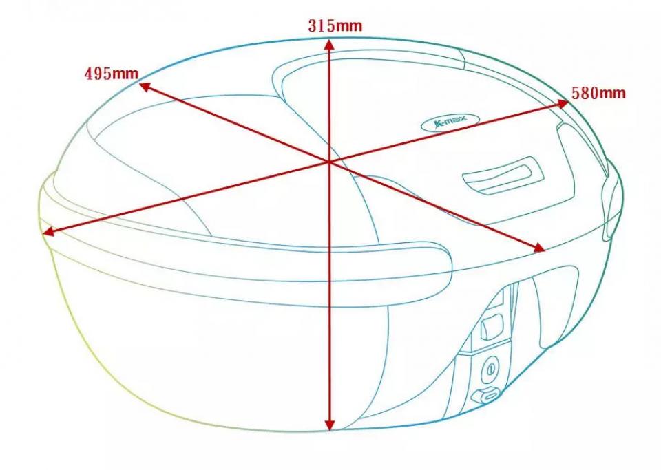 Top case 50L K-MAX K16 Blanc Kuan-Mei pour moto Neuf en destockage