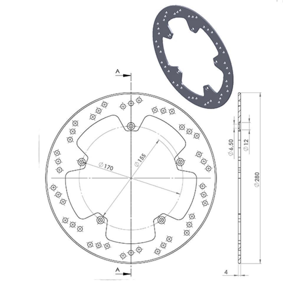 Disque de frein avant NG Brakes pour Moto Yamaha 50 TZR 2003 à 2012 Neuf