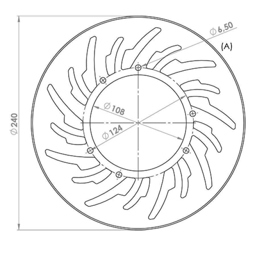 Disque de frein AV 8373800 Ø240mm NG Brakes pour moto MBK 50 X-Limit Après 2003
