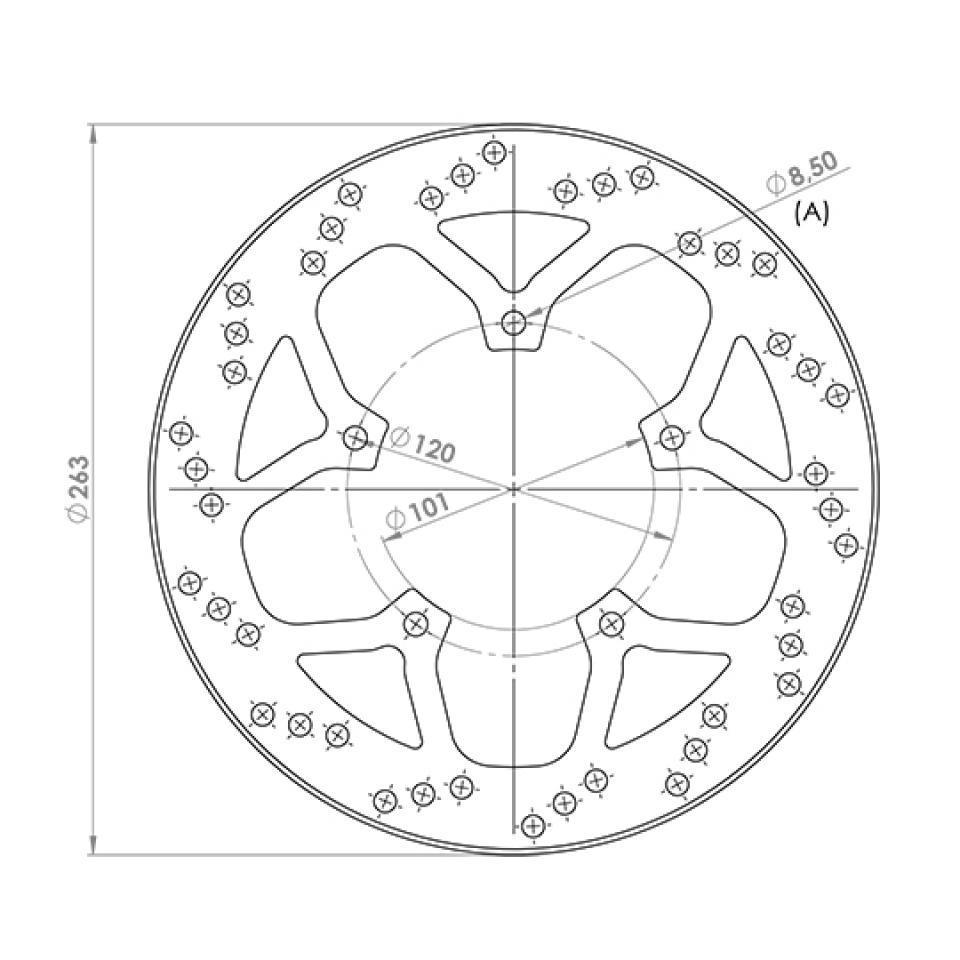 Disque de frein avant NG Brakes pour Scooter Peugeot 125 Satelis 2006 à 2011 Neuf