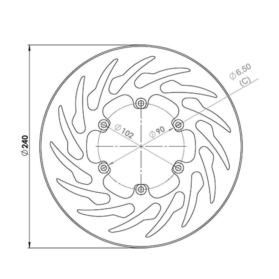 Disque de frein avant pour Peugeot XP7