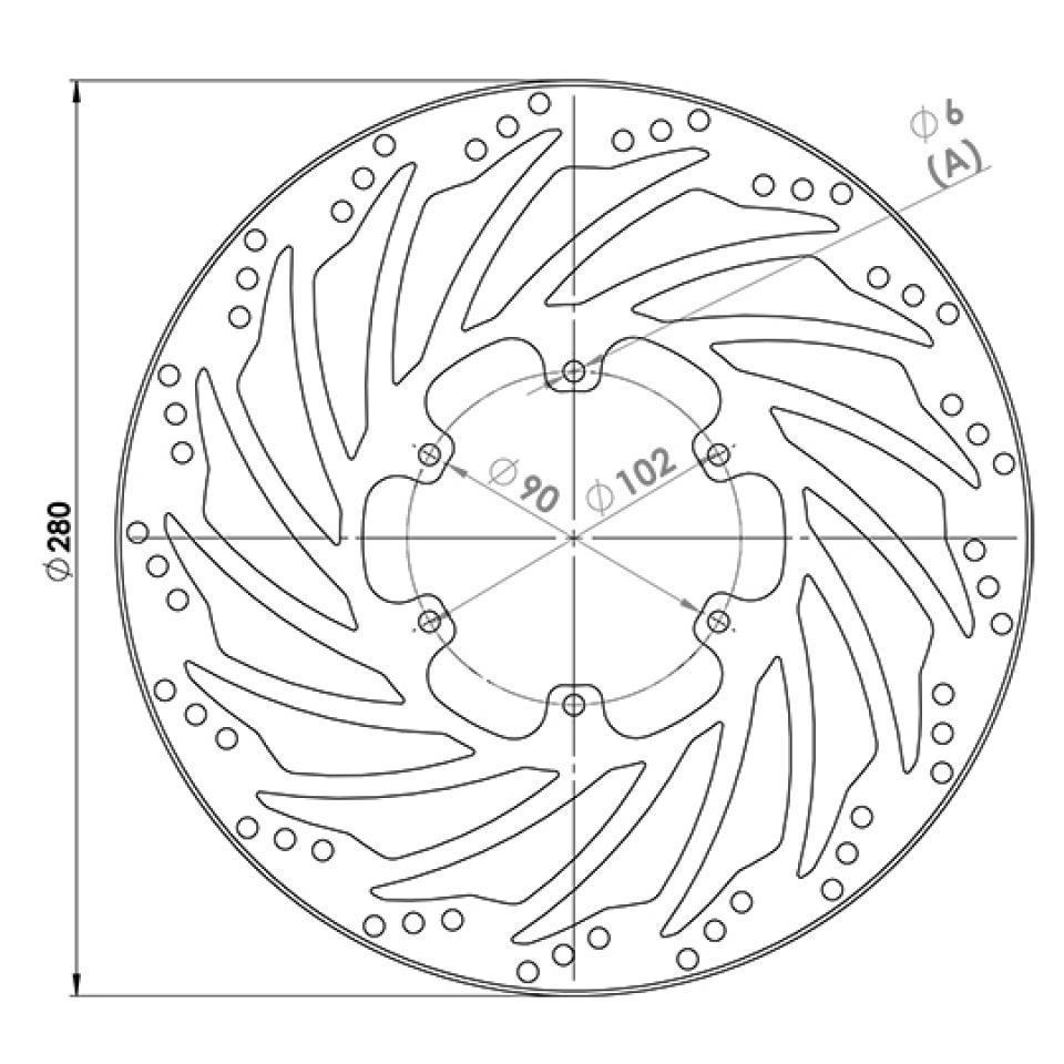 Disque de frein avant NG Brakes pour Moto Rieju 125 NKD 2008 à 2009 Neuf