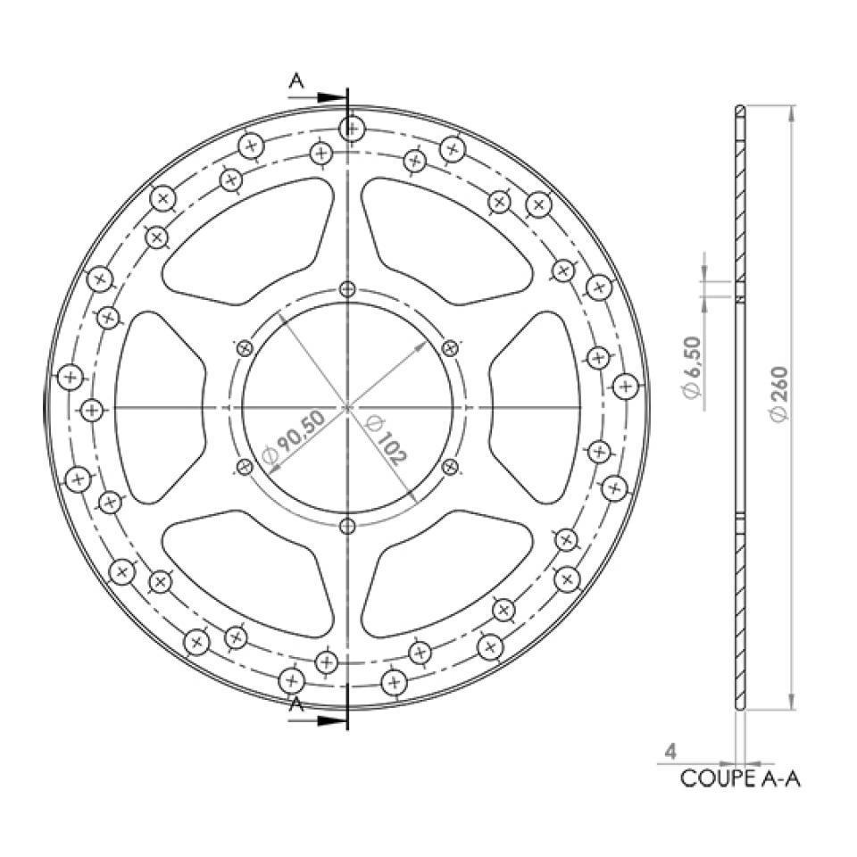 Disque de frein avant NG Brakes pour Moto Cagiva 50 Mito 1998 à 1999 Neuf