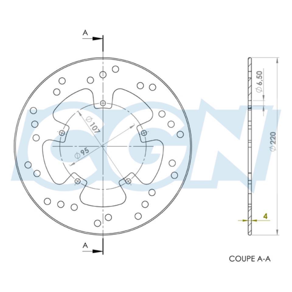 Disque de frein avant SELECTION CGN MOTORISE pour Scooter Aprilia 50 SR Motard 2T Après 2011 Neuf