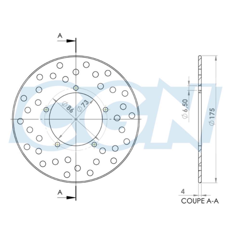 Disque de frein avant SELECTION CGN MOTORISE pour Scooter Piaggio 50 NRG MC3 Neuf