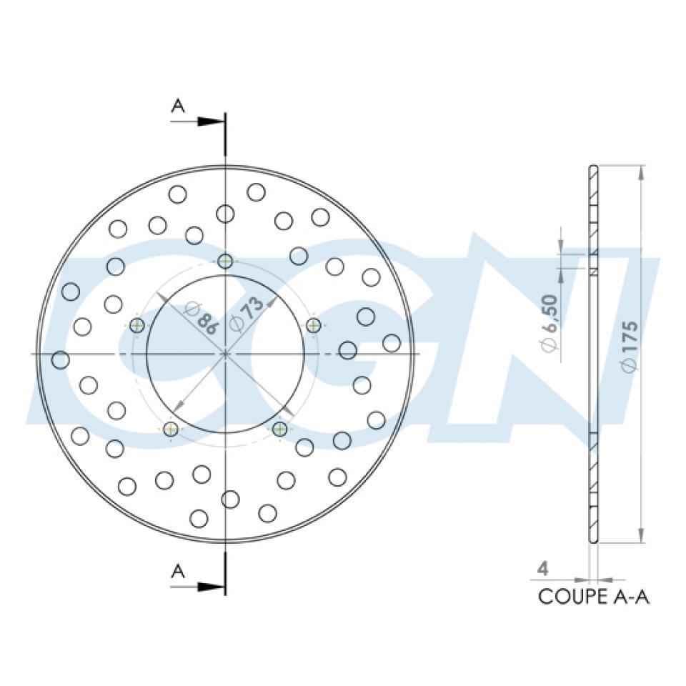 Disque de frein avant SELECTION CGN MOTORISE pour Scooter Piaggio 50 ZIP 2T AC Neuf