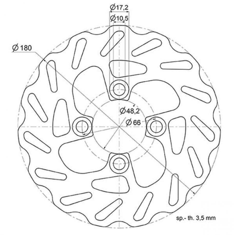 Disque de frein avant Polini pour Scooter MBK 50 Booster 2004 à 2019 Ø180mm / 175.0038 Neuf