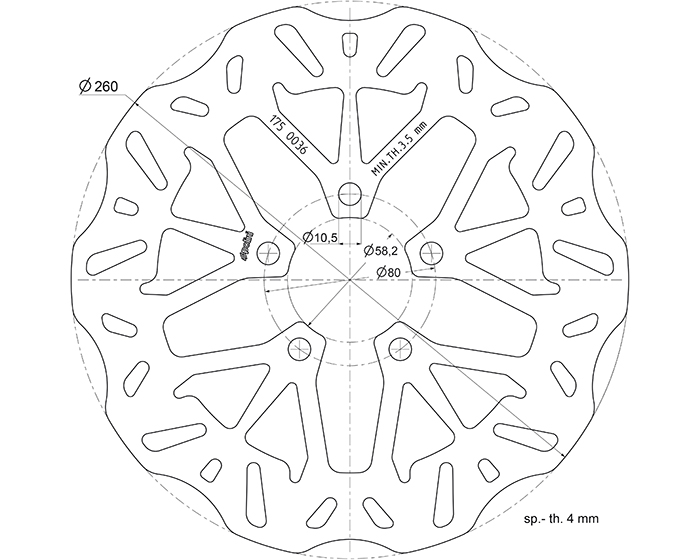 Disque de frein avant Polini pour Scooter Kymco 125 K-Xct I Après 2012 Neuf