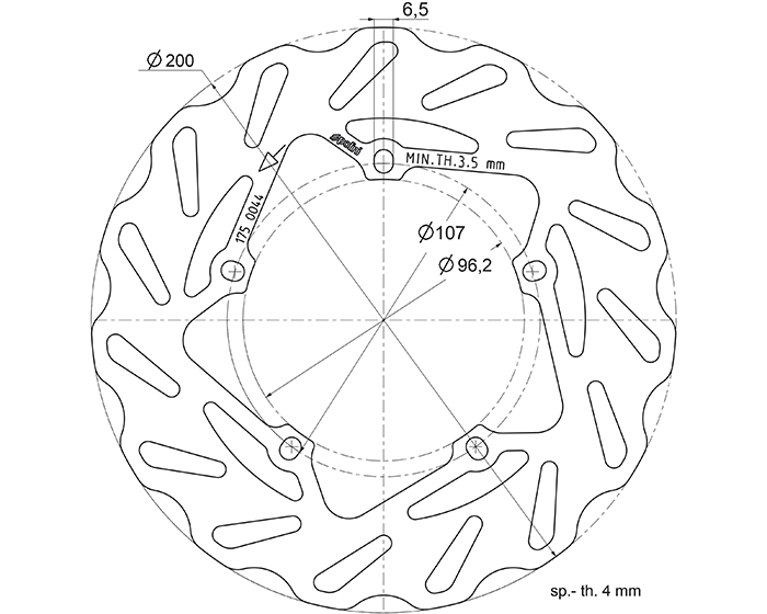 Disque de frein avant Polini pour Scooter Piaggio 150 Vespa primavera Neuf