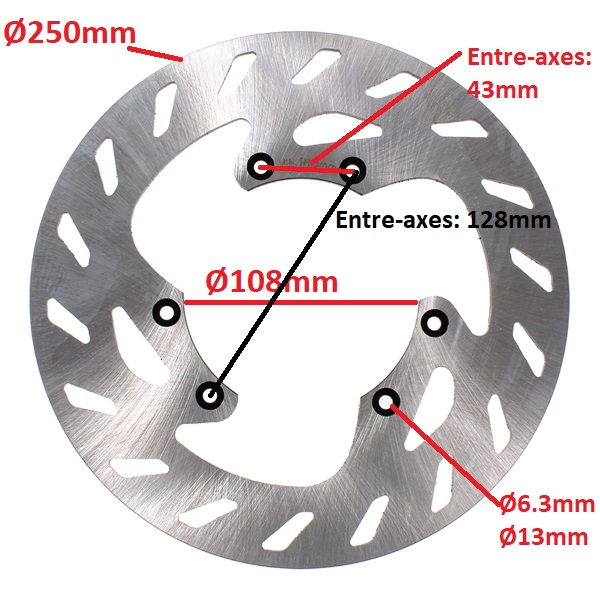 Disque de frein avant RMS pour Moto Vent K01301010 / Ø250mm / 3.5mm Neuf