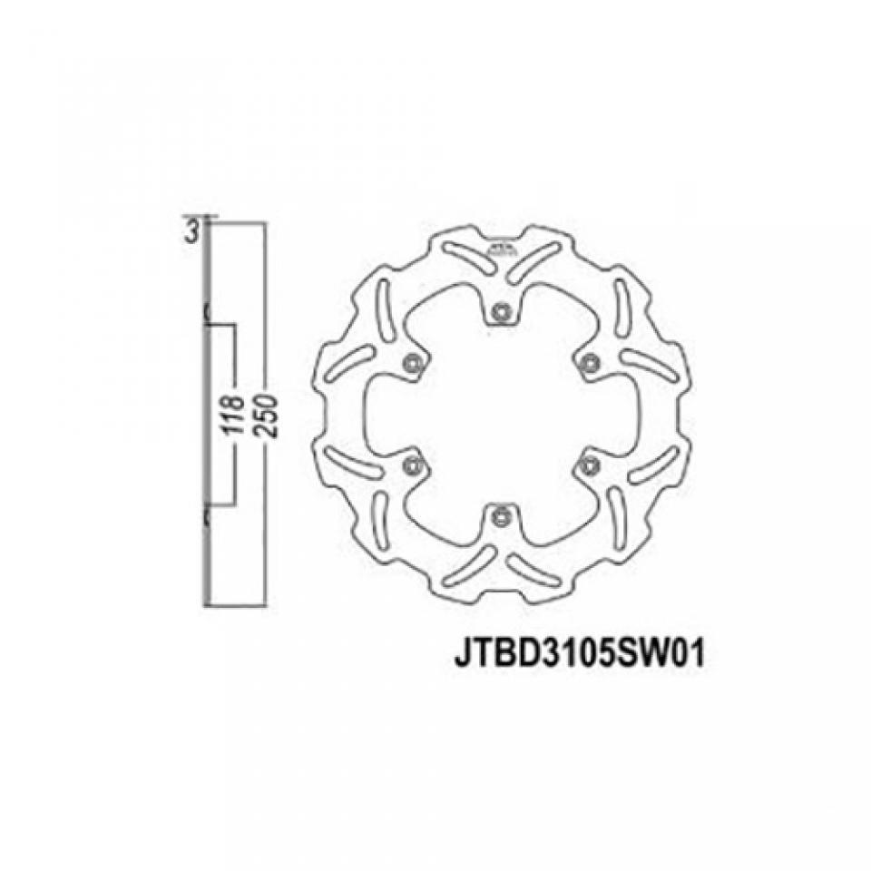 Disque de frein avant JT Braking pour moto Yamaha 426 YZ 2001 - 2002 JTB3105SW01 Neuf