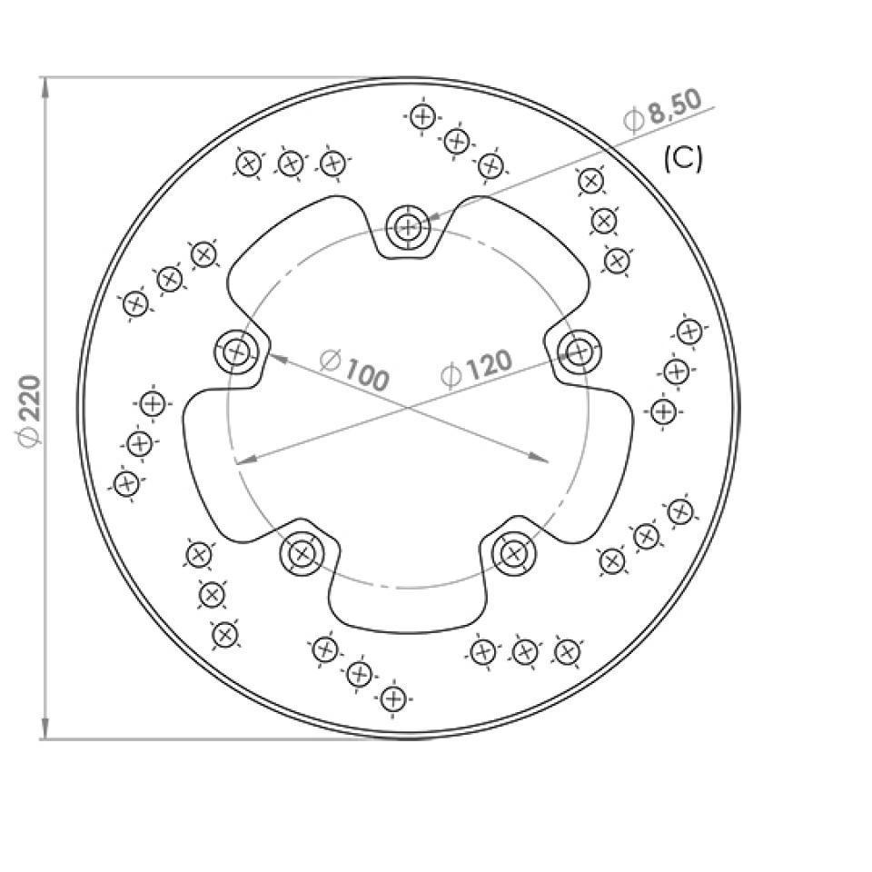 Disque de frein arrière NG Brakes pour Moto Aprilia 50 Tuono 2003 à 2007 Neuf