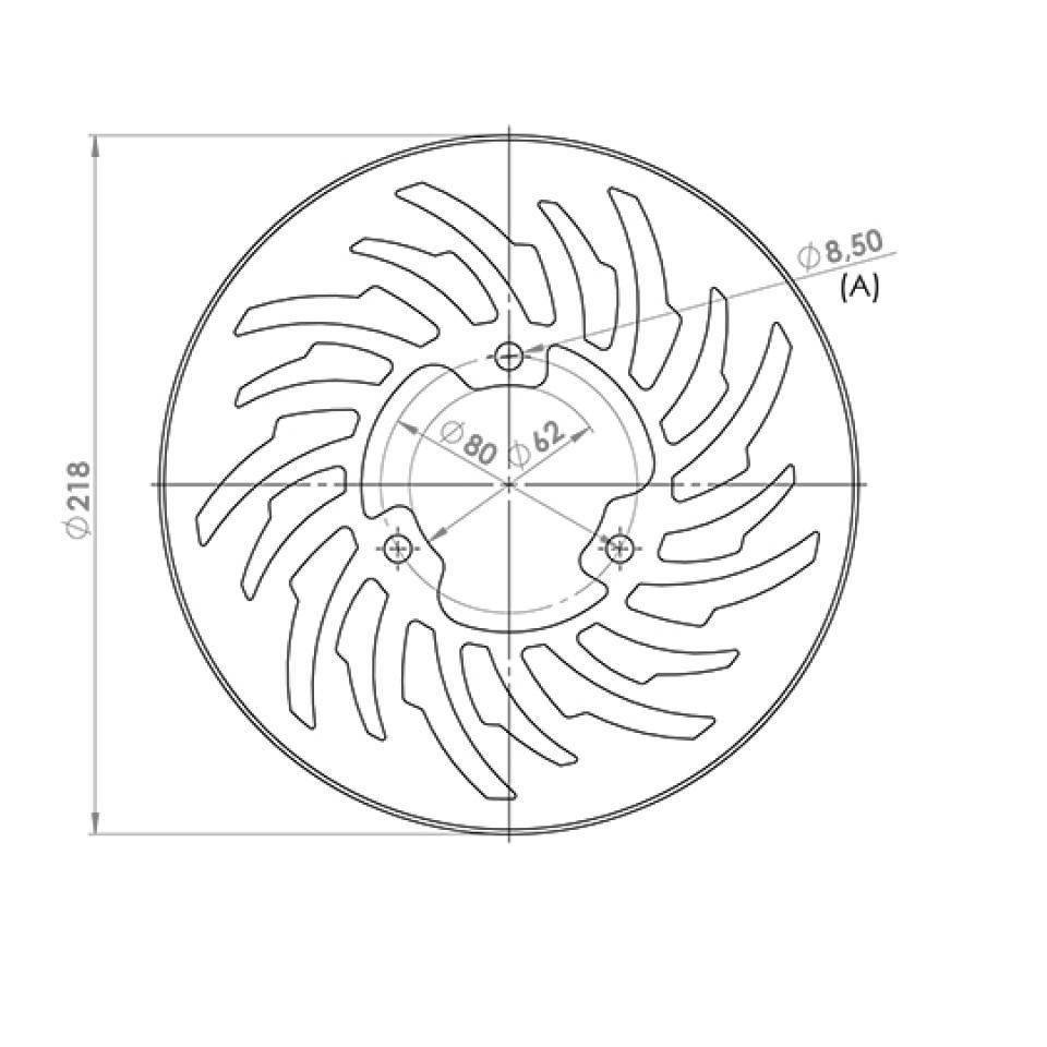 Disque de frein arrière  Ø218x62mm NG 836 pour moto Malaguti 50 XSM 2003 à 2010