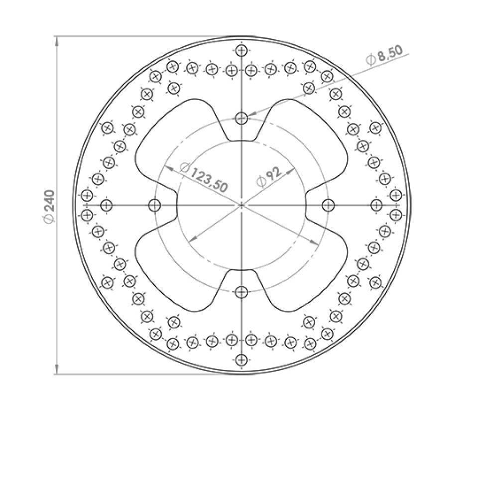 Disque de frein arrière NG Brakes pour Scooter Yamaha 300 Versity 2003 à 2006 Neuf