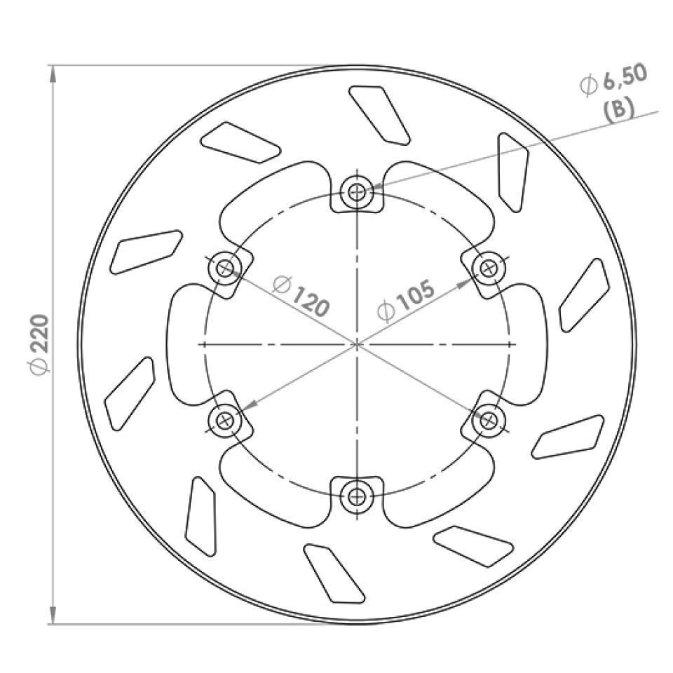 Disque de frein arrière NG Brakes pour Moto Beta 125 Rr 4T 2008 à 2017 Neuf