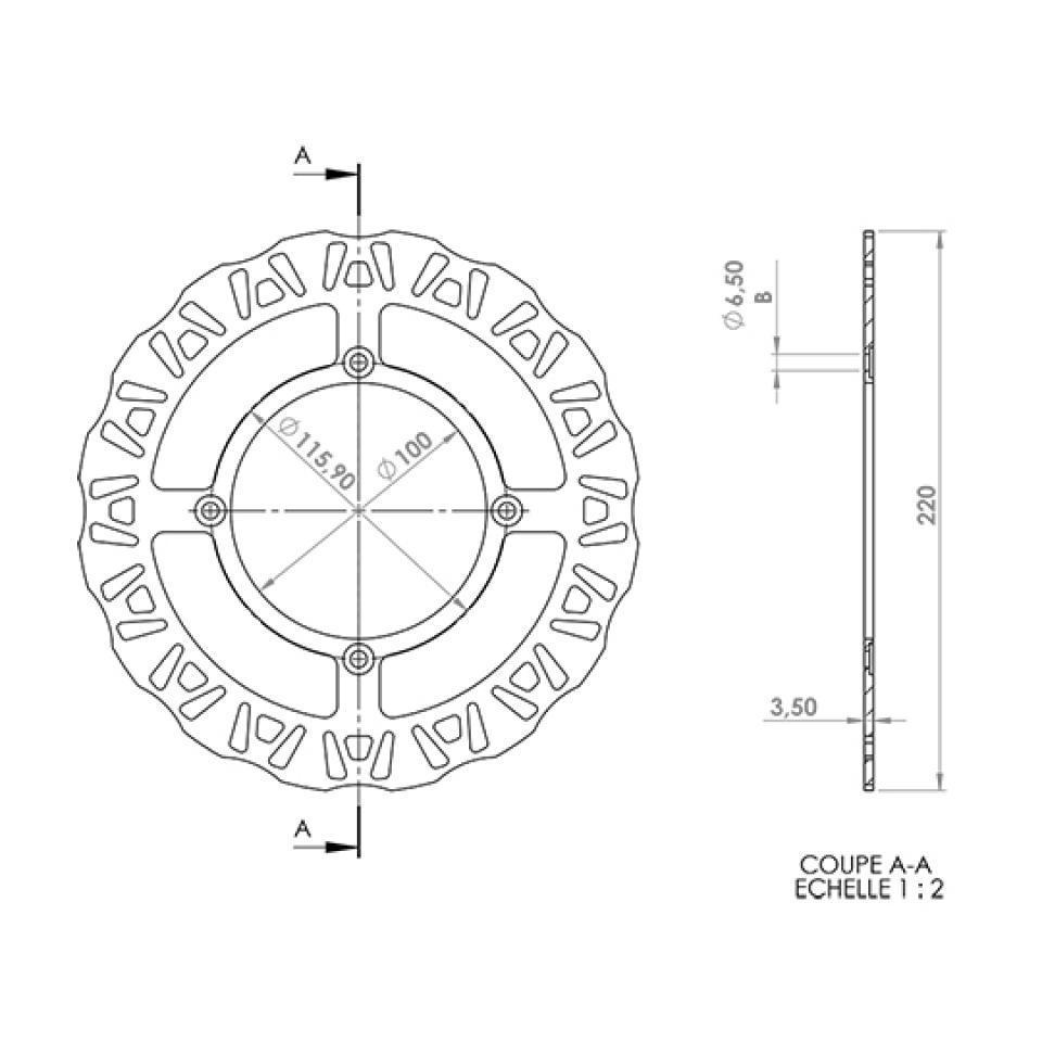 Disque de frein arrière NG Brakes pour Moto Beta 50 RR motard Après 2012 Neuf