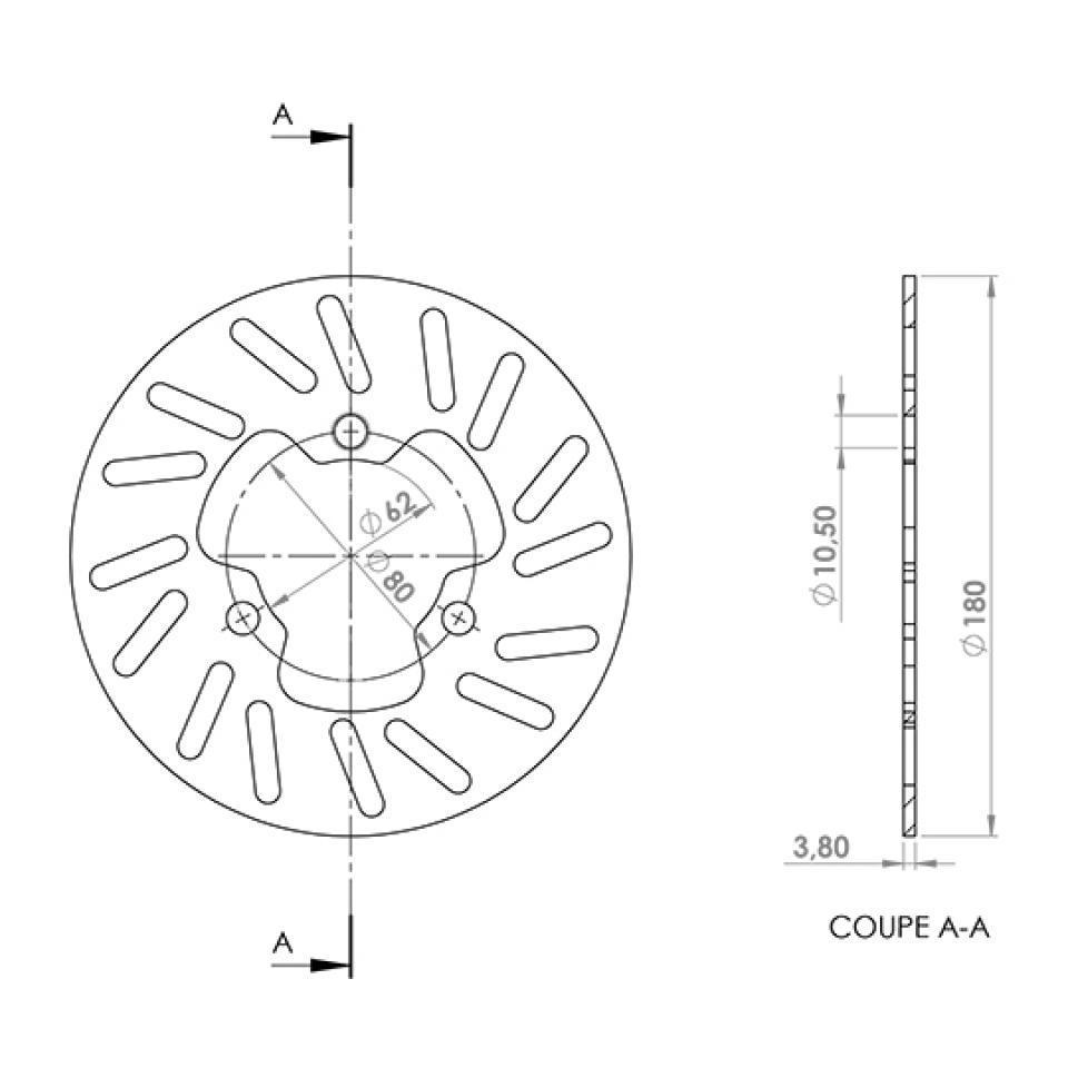 Disque de frein arrière NG Brakes pour Moto Aprilia 50 SX 2006 à 2018 Neuf