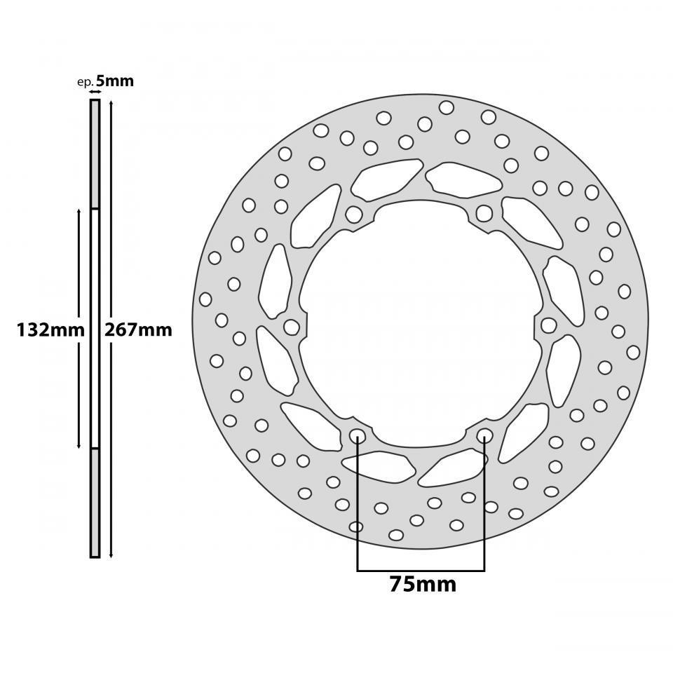 Disque de frein arrière P2R pour Scooter Yamaha 500 T-Max 2008 à 2011 Neuf