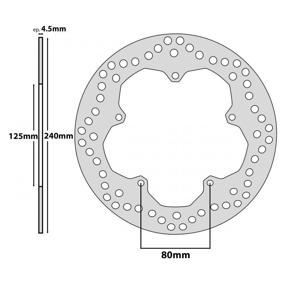 Disque de frein arrière P2R pour Scooter Piaggio 300 X7 2009 à 2013 Neuf