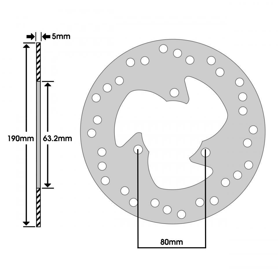 Disque de frein arrière Newfren pour Scooter Yamaha 180 Majesty 2003 à 2006 Neuf