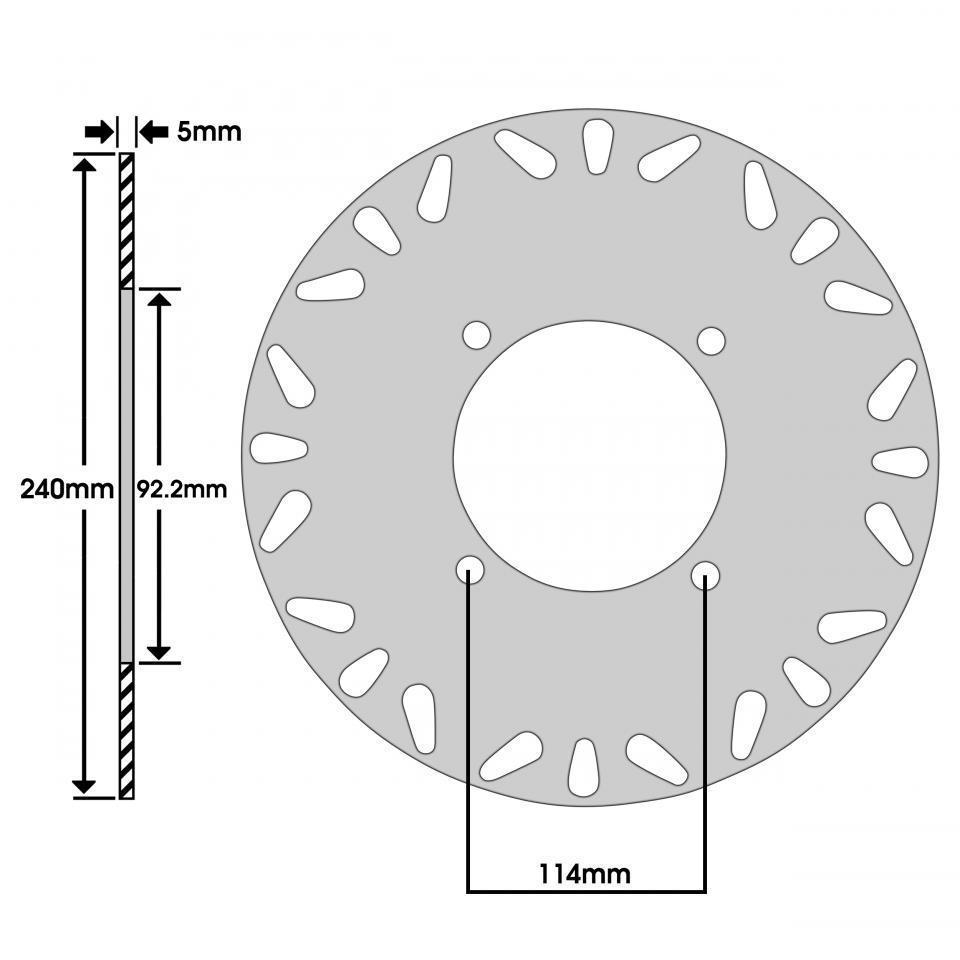 Disque de frein arrière Newfren pour Scooter MBK 300 Kilibre 2003 à 2006 Neuf