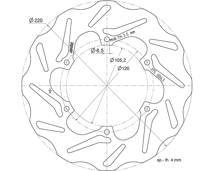 Disque de frein arrière Polini pour Scooter Piaggio 50 NRG MC3 Après 2005 Neuf