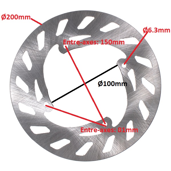 Disque de frein AR RMS pour moto Beta 50 RR motard 13.39415.000 Ø200mm 3.5mm