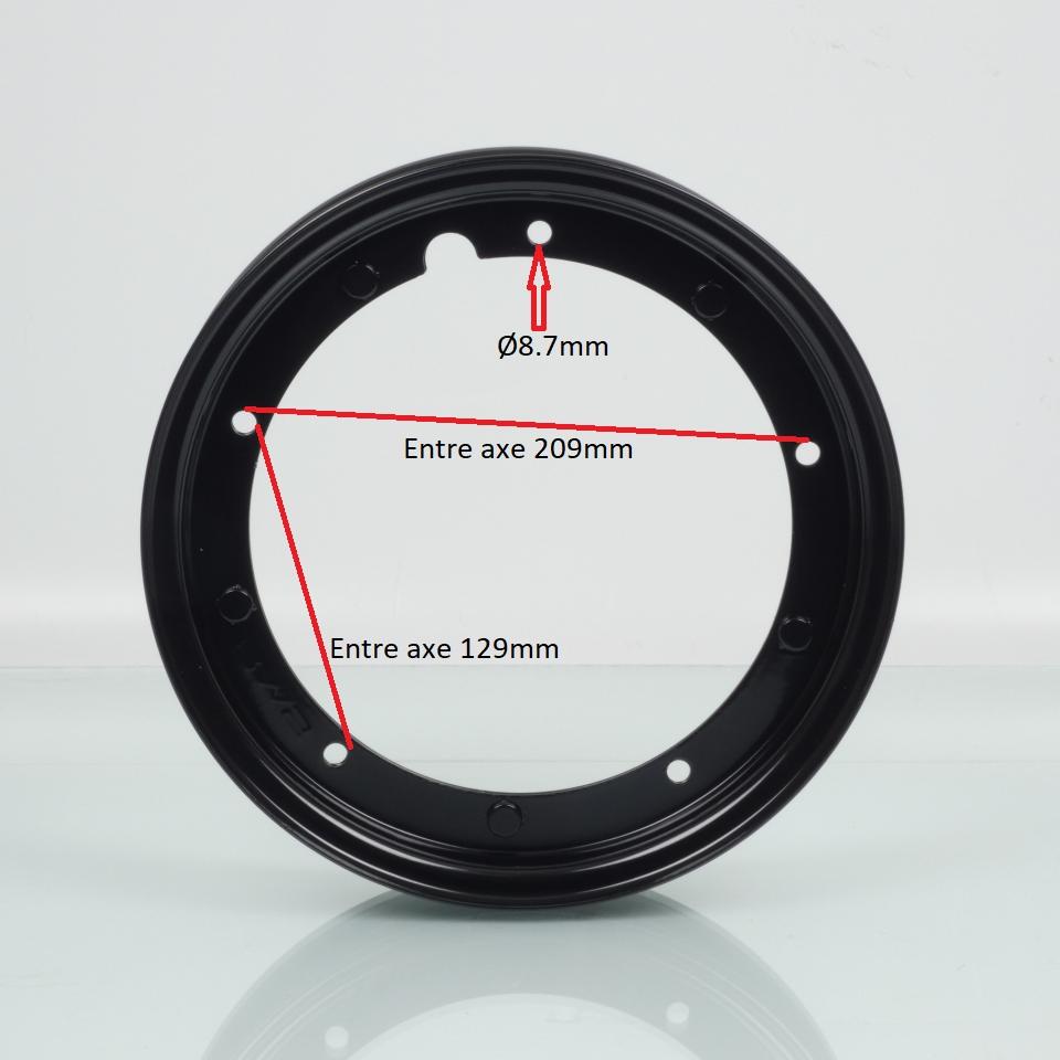 Jante avant RMS pour Scooter Piaggio 50 Vespa Special 1970 à 1983 noir / 10 pouces / 084631/0846315 Neuf