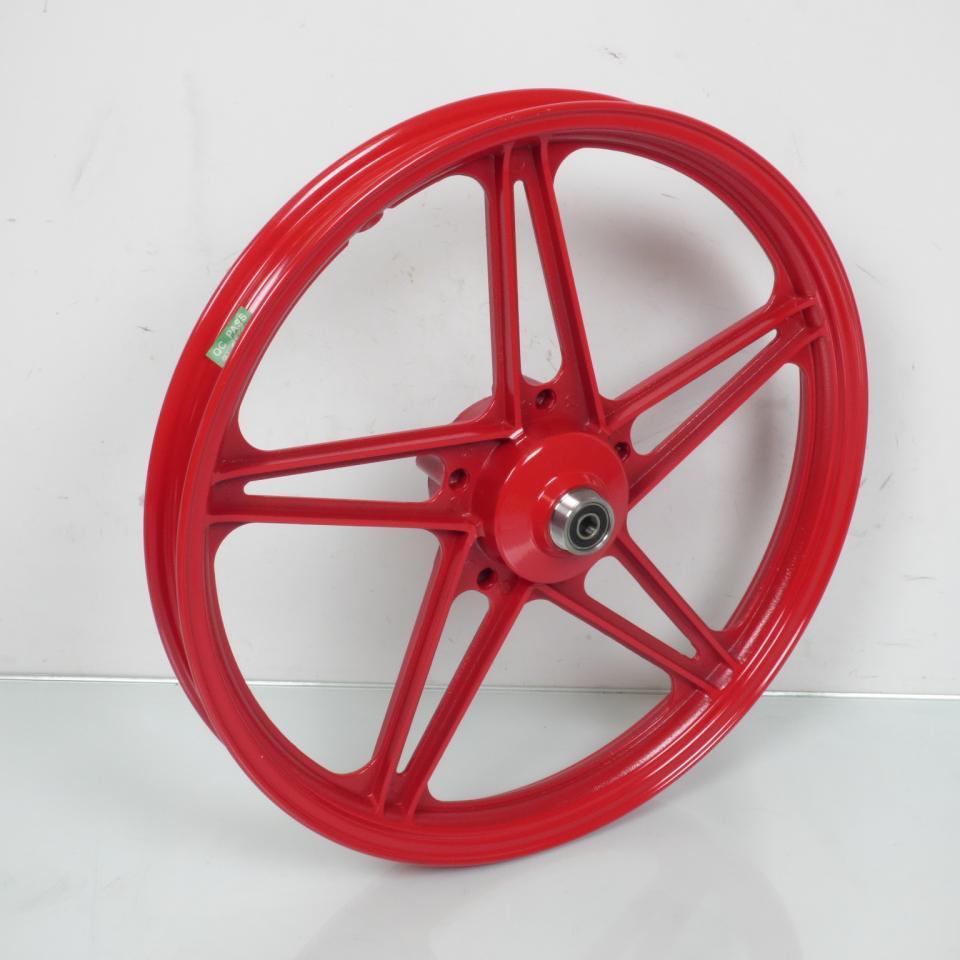 Jantes à bâtons rouge 17x1.6 pouces type Bernardi pour mobylette Peugeot 103 Vogue Neuf
