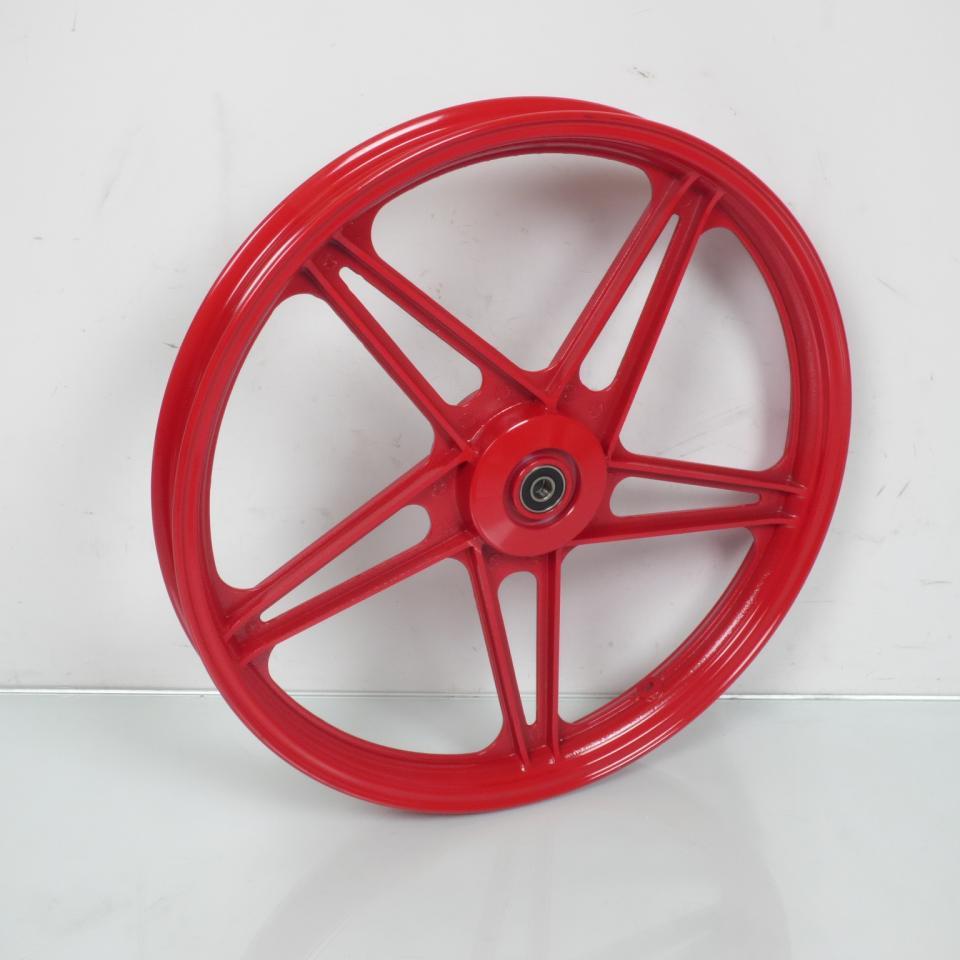 Jantes à bâtons rouge 17x1.6 pouces type Bernardi pour mobylette Peugeot 103 Vogue Neuf