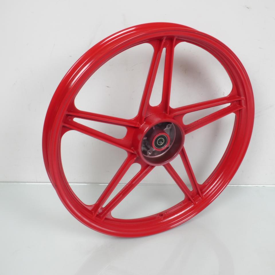 Jantes à bâtons rouge 17x1.6 pouces type Bernardi pour mobylette Peugeot 103 Vogue Neuf