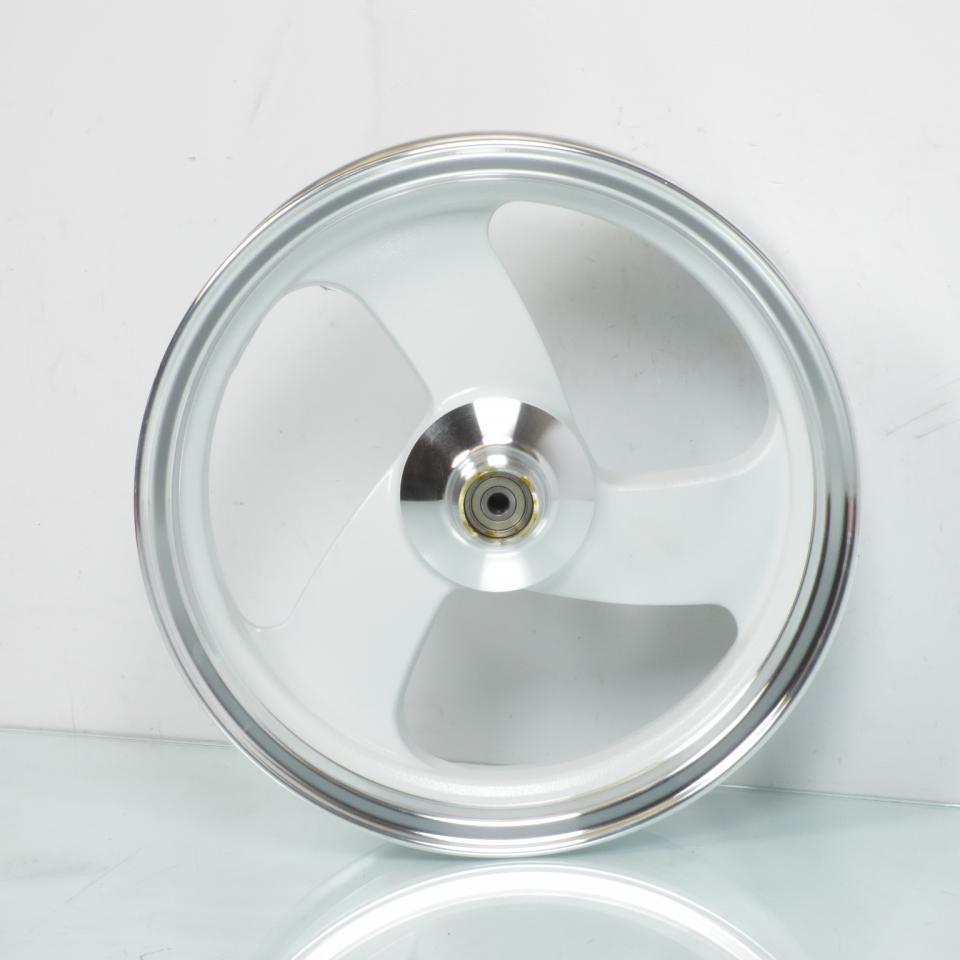 Jante avant TNT 13x3 pouces pour scooter MBK 50 Spirit Neuf blanc et chrome