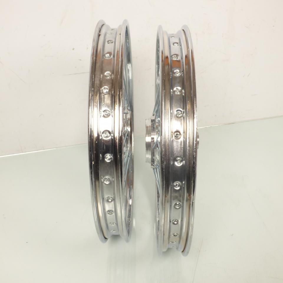 Paire de jantes à rayons AV/AR 17x1.5 pour mobylette Peugeot 103 cyclomoteur