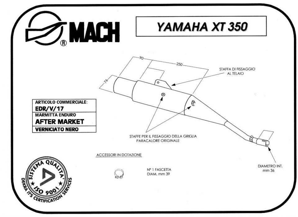 Silencieux d échappement pour Yamaha XT