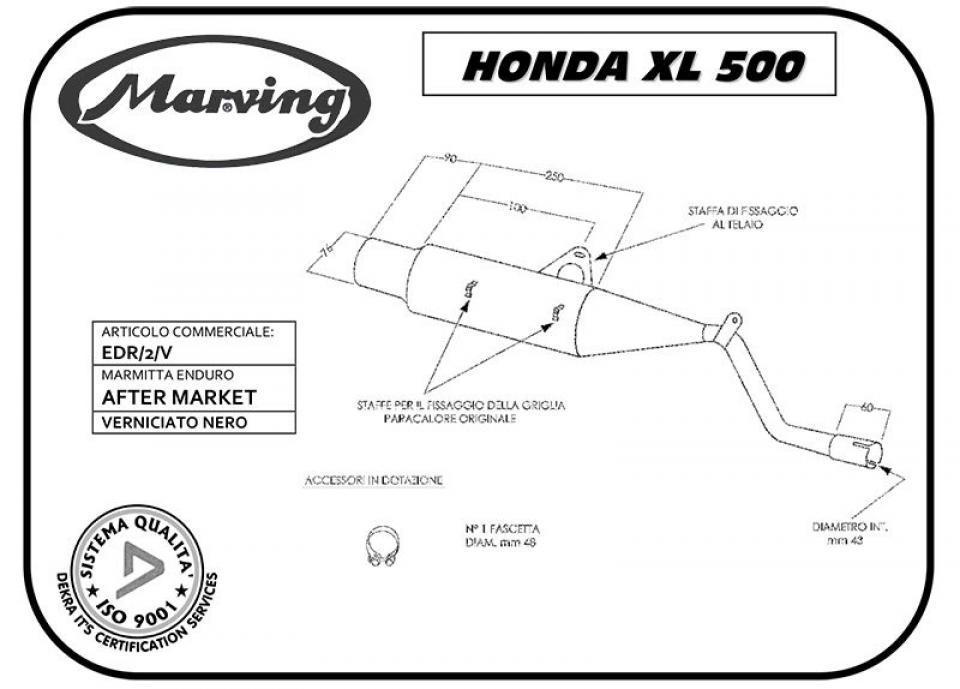 Silencieux d échappement Marving pour Moto Honda 400 XLS 1981 Neuf