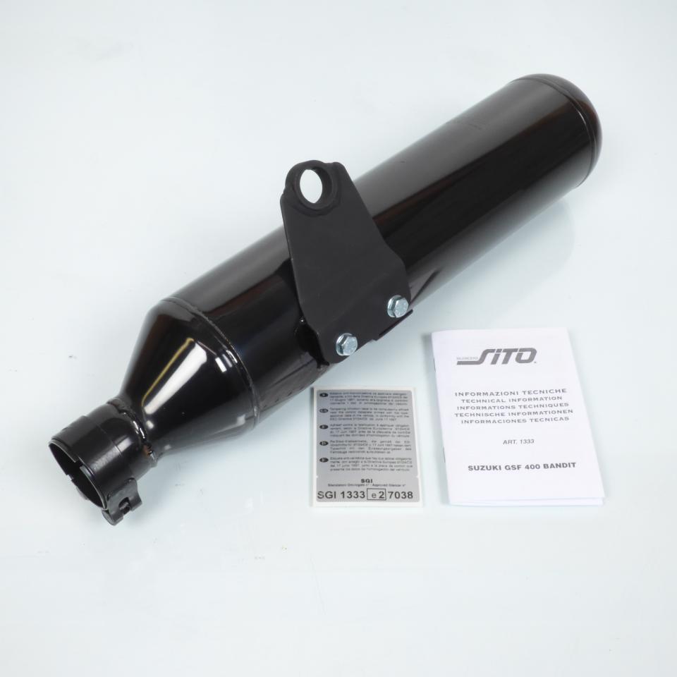 Silencieux échappement noir SITO pour moto Suzuki 400 GSF Bandit 1990-1995 GK75A Neuf