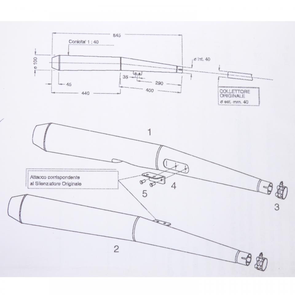 Silencieux d échappement SITO pour Moto BMW 1000 R 100 1215 / chromé Neuf