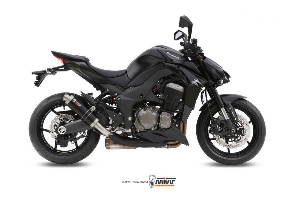 Silencieux d'échappement Mivv Gp black pour moto Kawasaki Z 1000 2014-2017 K.039.LXB
