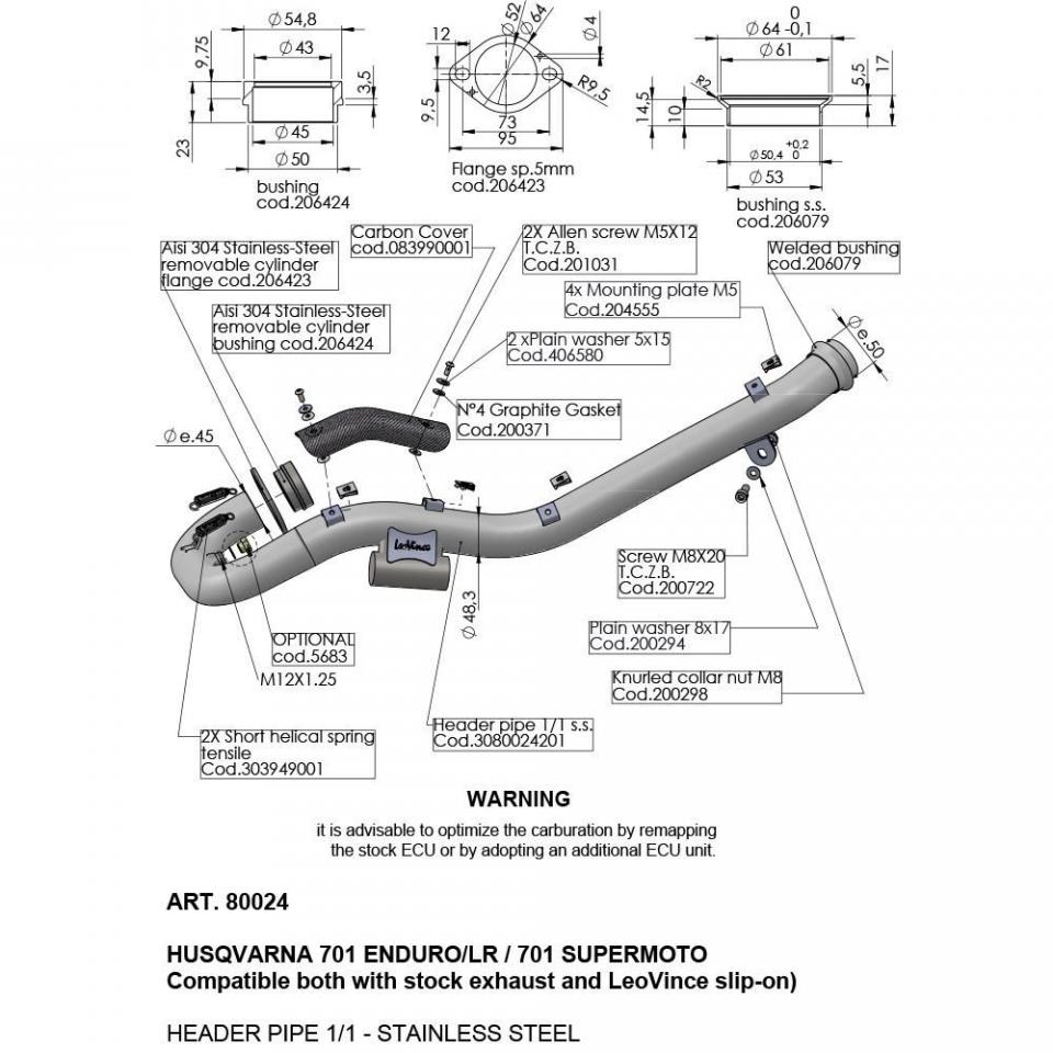 photo piece : Collecteur d échappement->Husqvarna 701 Enduro