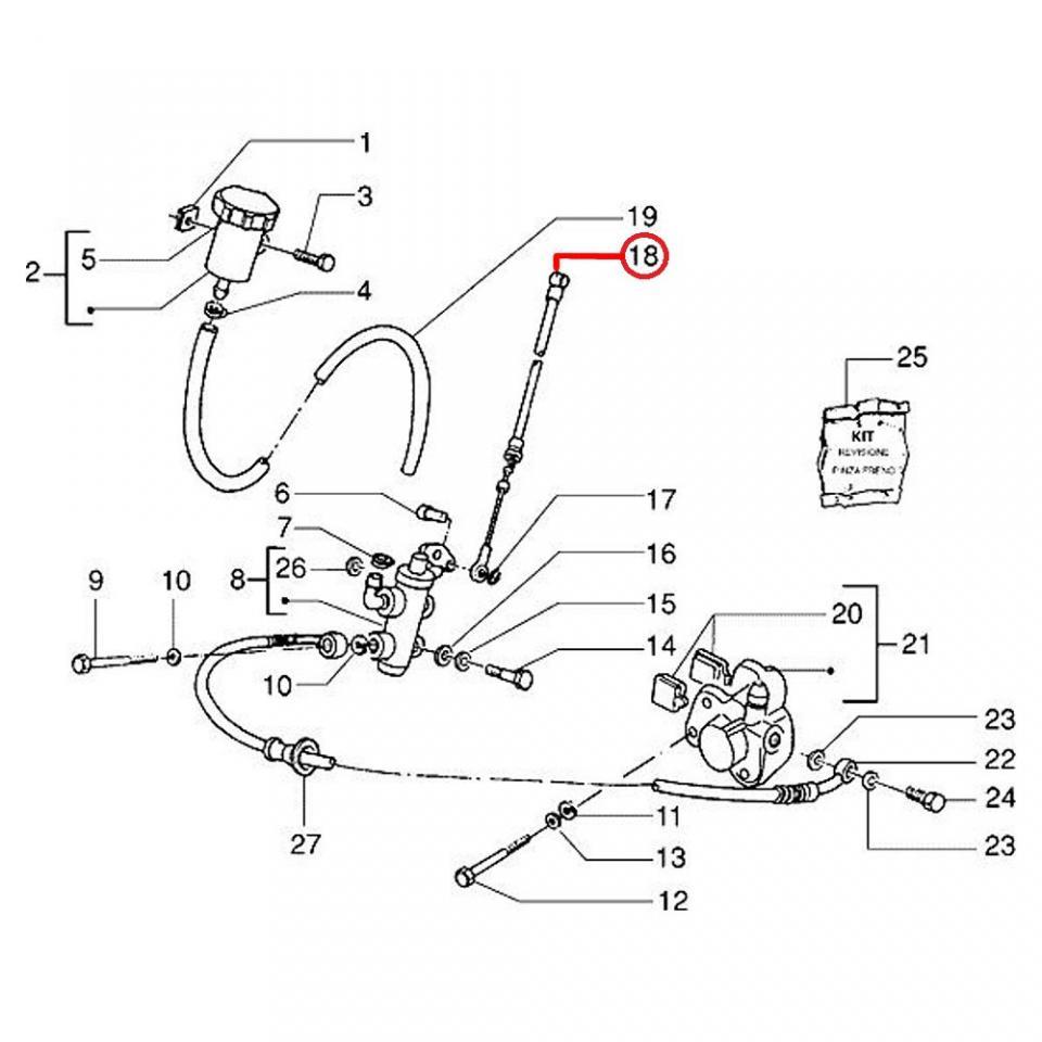 Câble de frein avant RSM pour Scooter Gilera 50 Storm 1994 à 1996 271479 / 164341 Neuf