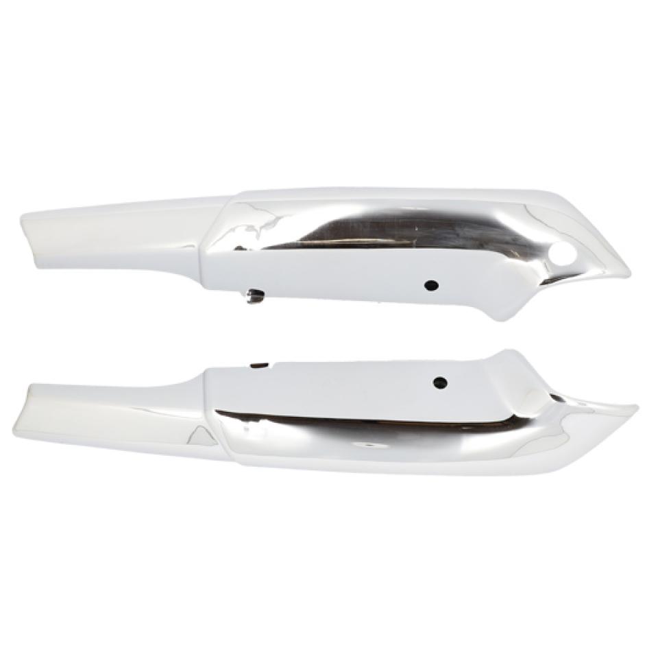 Paire de cache latéraux chromé pour mobylette Peugeot 103 MVL marqué PEUGEOT MVL