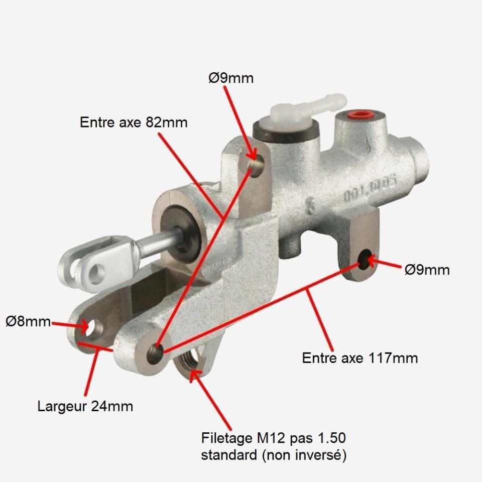 Maître cylindre frein avant RMS pour Auto Piaggio 220 Ape Tm P602 1982-1983 197433 / 1974336 Neuf