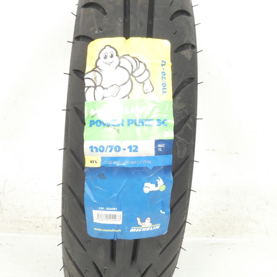 Pneu 110-70-12 Michelin pour Scooter Peugeot 50 Kisbee 2T 2013 à 2017 Neuf