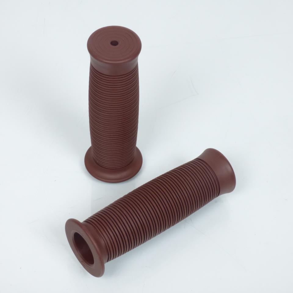 Paire de poignée revêtement guidon strié Avoc Sheffield marron caramel pour moto vintage café racer