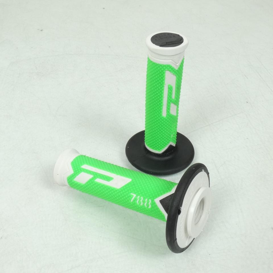 Paire poignée Pro Grip pour moto P788 Vert Blanc Noir Neuf