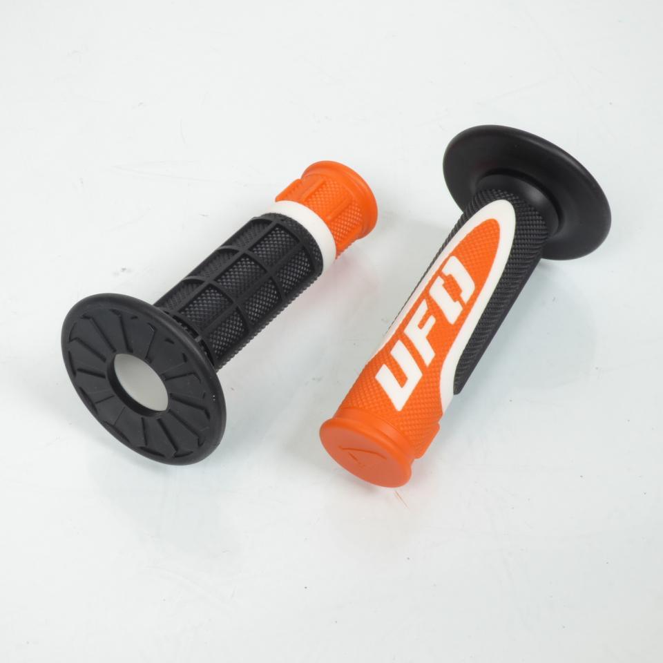 Paire poignée orange et noire UFO AXIOM pour moto cross enduro tout terrain