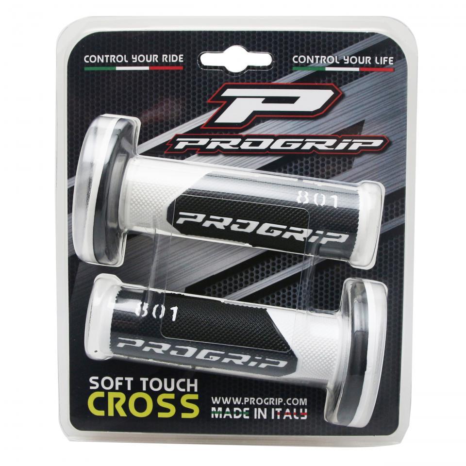 Paire de poignée noire et blanche ProGrip 801 pour moto cross off road enduro TT