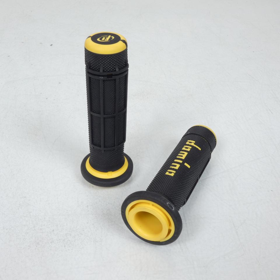 Paire revêtement poignée Noir/Jaune Domino A180 pour quad Aeon Cobra Neuf